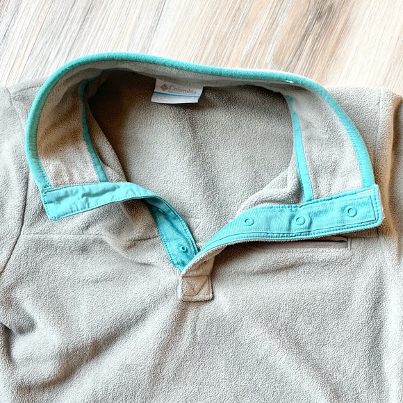 Columbia fleece gray and teal PFG fishing jacket - Picture 3 of 5